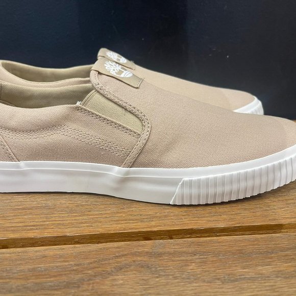 TIMBERLAND MEN\'S MYLO BAY LOW SLIP ON SNEAKER LIGHT BEIGE CANVAS A6645 ALL SIZES main image 9